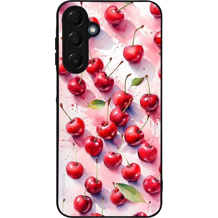 Husa telefon Sonique Fruit Series, pentru Samsung Galaxy A16 4G / Galaxy A16 5G, silicon, imprimeuri cu fructe, rosie