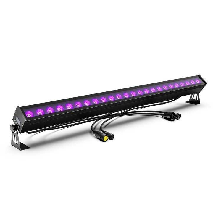 Proiector LED Wall Washer, 100W, 24x3W LED RGB, control DMX512/RDM, negru, IP65