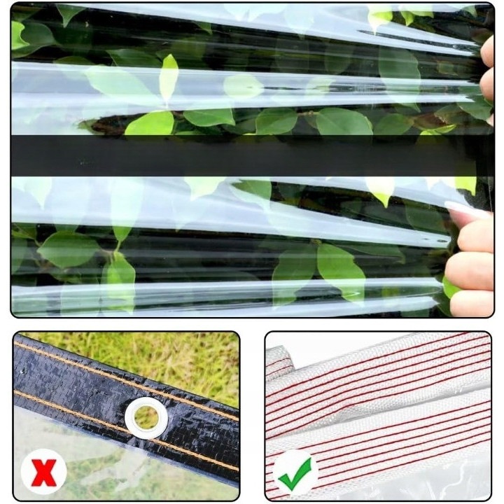 Plandeka transparenta 4x4m, material PCW, rezistenta la apa, pentru protectia mobilierului de gradina