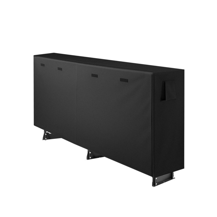 Suport lemne de foc VEVOR, 2.57m, capac waterproof, capacitate 299kg, dimensiuni 257x36x117cm