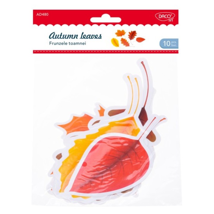 Set accesorii craft Daco Frunzele toamnei 10 bucăți, pentru proiecte creative, multicolor