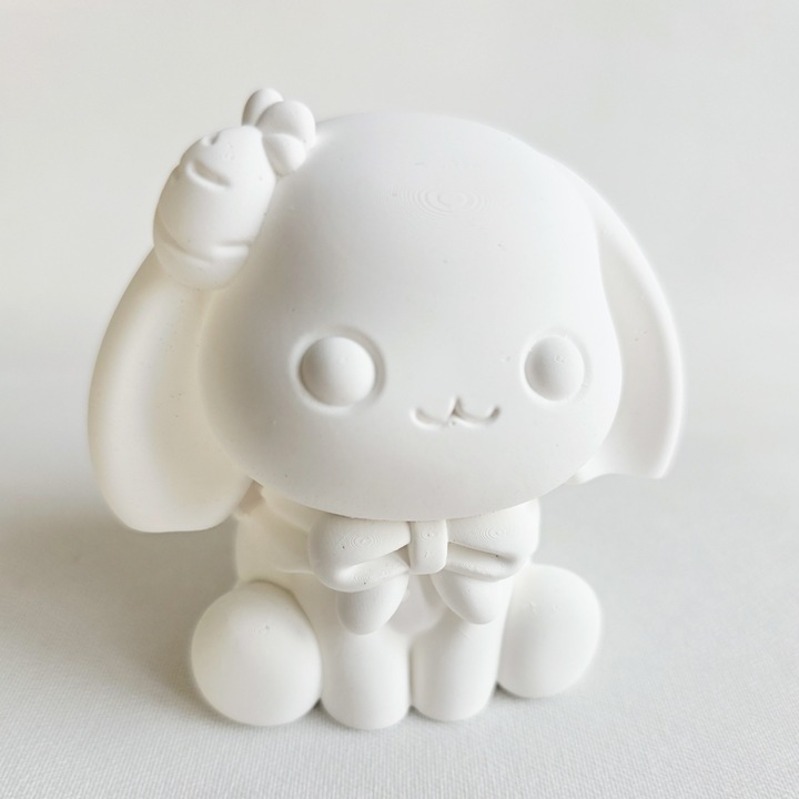 Figurina ceramica 3D Iepuras 8x9cm, set pictat, pentru copii