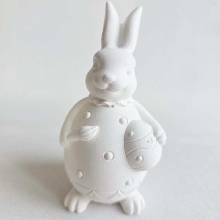 Figurină ceramică 3D de pictat Iepuraș, 11, 5x6cm, pentru copii și adulți