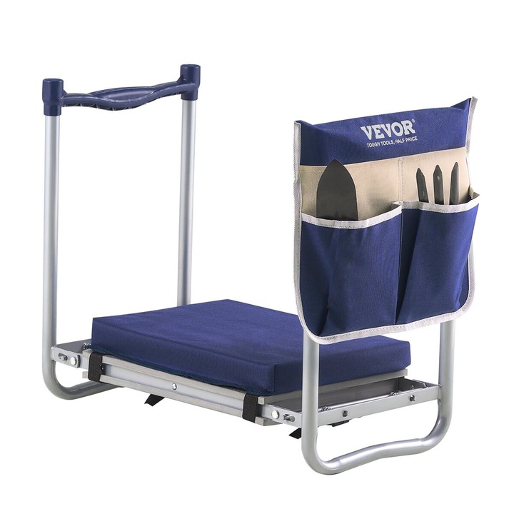 Genunchier si scaun de gradina VEVOR, suport cu perna groasa 40mm, capacitate 360lbs, dimensiuni 585x300x485mm