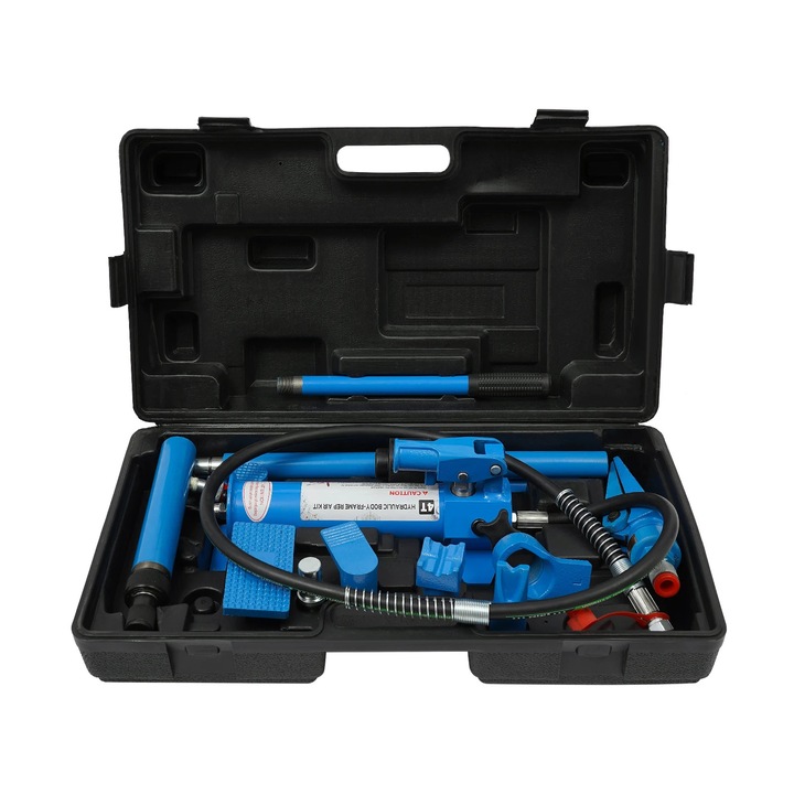 Set hidraulic reparatii caroserie, 4 t, albastru, cutie transport