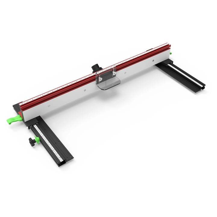 Ghidaj pentru masa de frezat, rosu, aliaj de aluminiu, reglabil, evacuare aschii