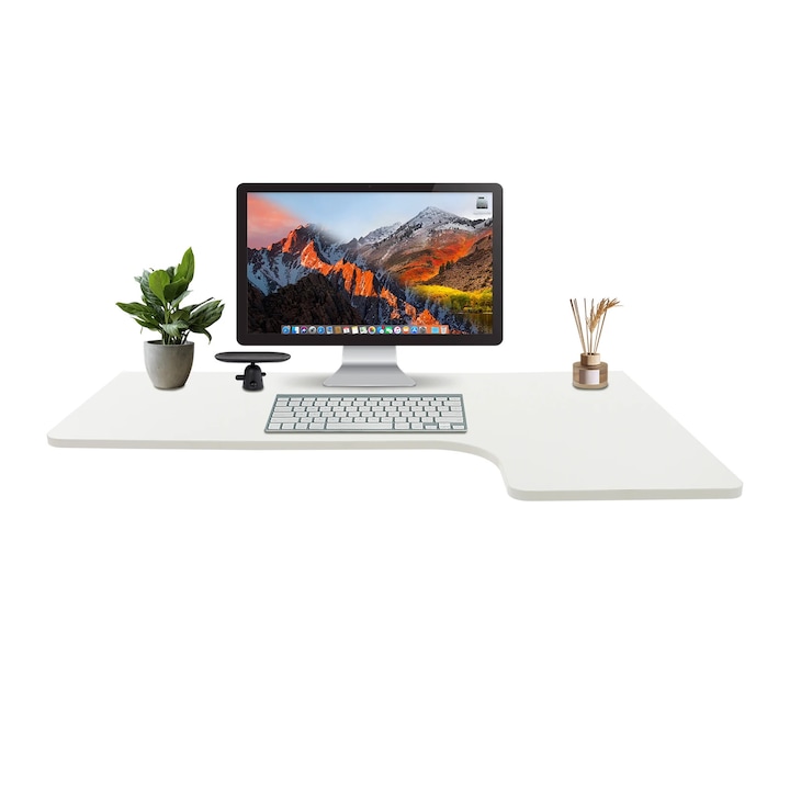 Masa pliantă de perete, alb cald, 100x60cm, MDF/Otel, 30kg, dreptunghiulară