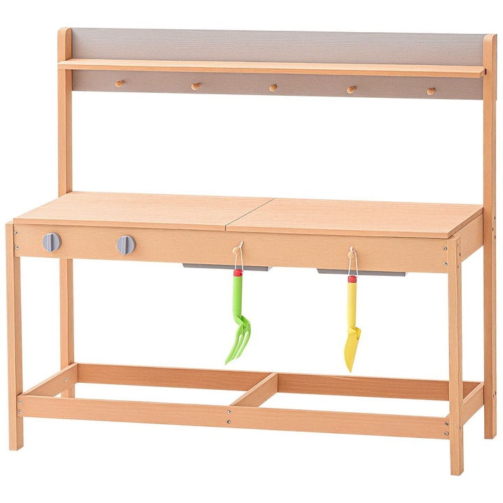 Set de joaca pentru copii, VEVOR, bucatarie din lemn, accesorii incluse, 34.84x39.37x14.17 inch, colorat