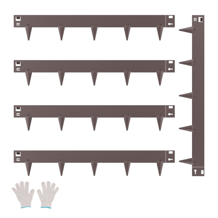 Panouri de gradina din otel, set de 5 bucati, 39x3in, rezistente la rugina, culoare maro, usor de instalat