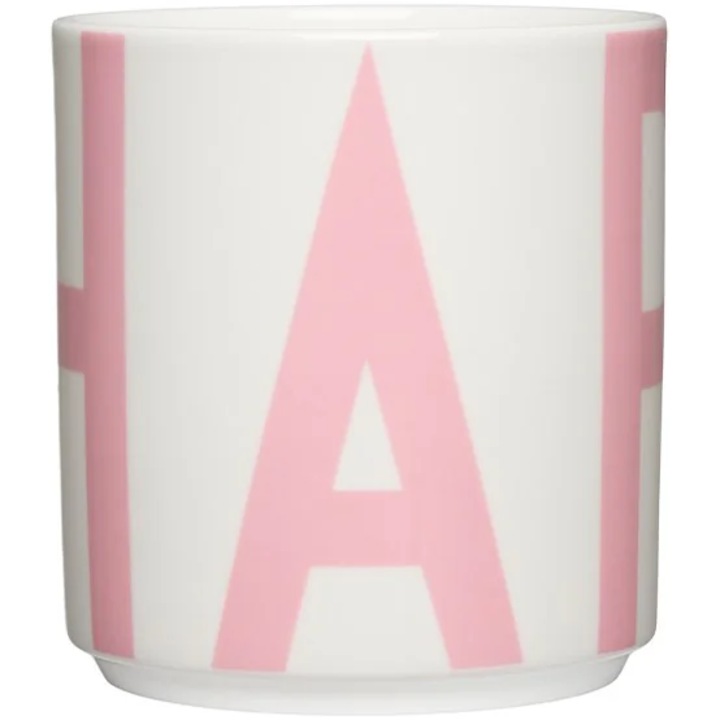 Cana 250 ml - Vintage ABC - Happy, Portelan, Roz