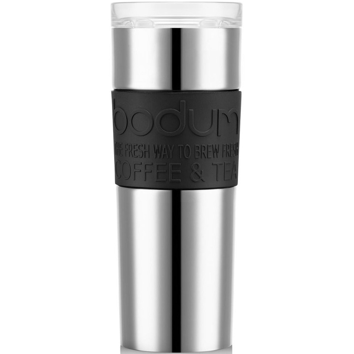 Cana de voiaj - Argintiu, Inox, Negru