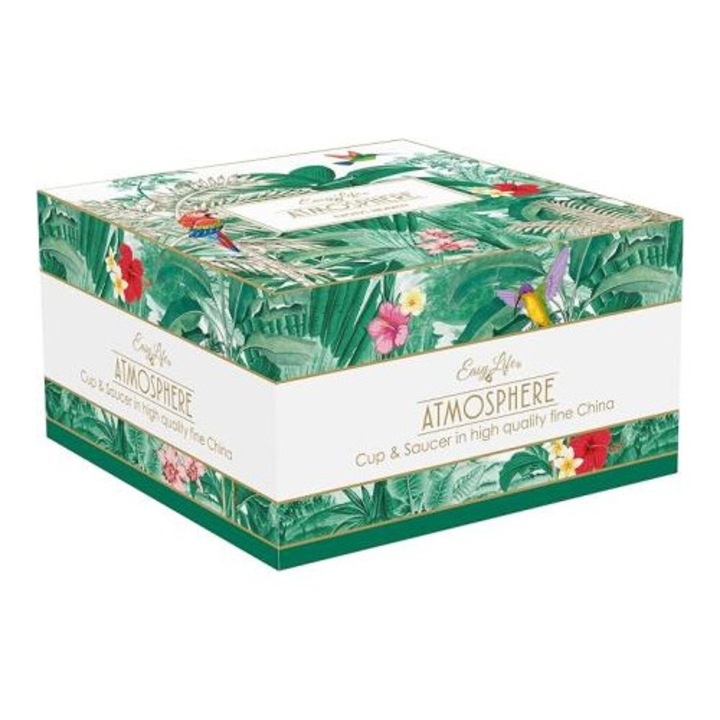 Cana cu farfurie - Exotic Heaven, Portelan, Multicolor