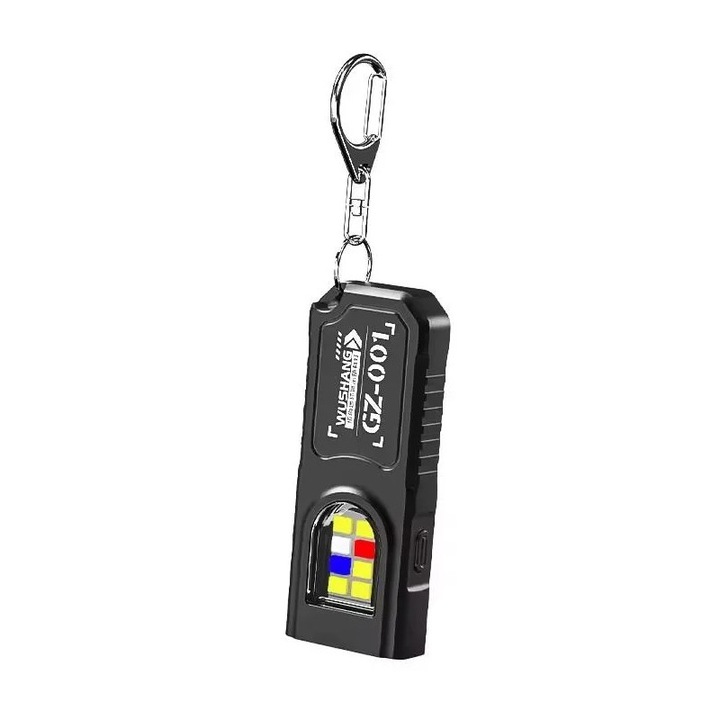 Lanterna mini portabila cu breloc, lampa multifunctionala de urgenta cu clema pentru sapca