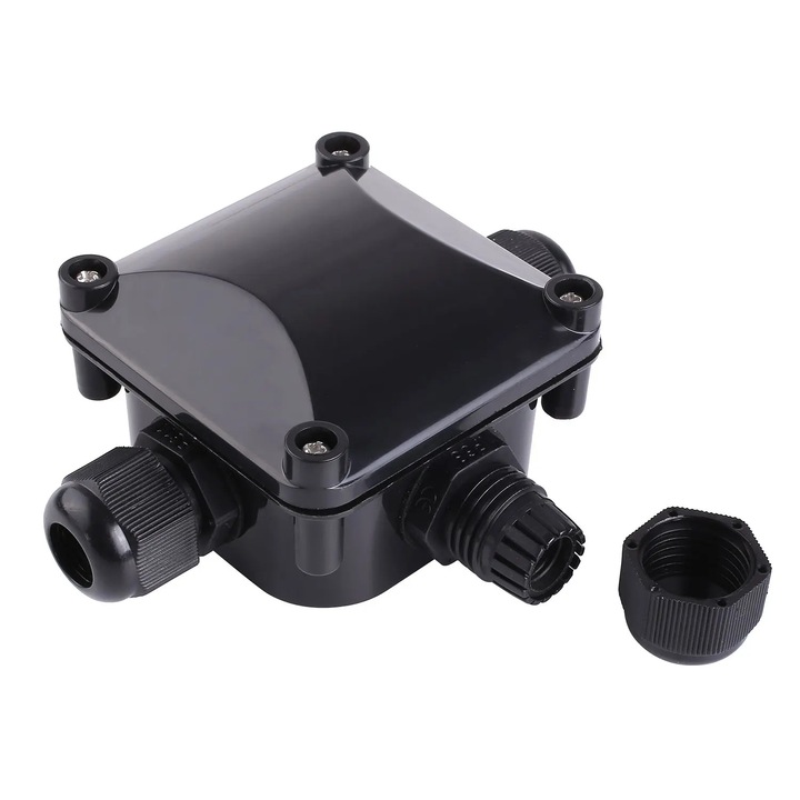 Cutie de derivatie impermeabila, 3 cai IP68 conector cablu, exterior si ingropat, imbinare cablu electric, carcasa ABS, set 10 bucati, Rosu