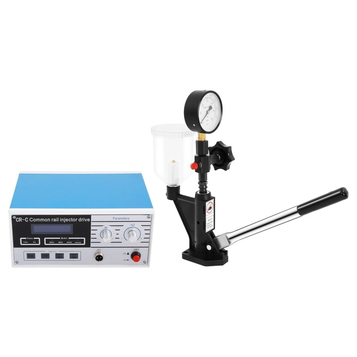 Tester injector diesel, kit scule, manometru 0-60 MPa, Albastru