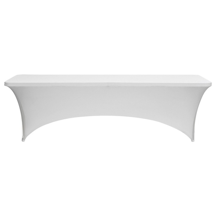 VEVOR 6 db asztalterítő szett, fehér, 244x76x76cm, elasztikus, gyűrődésálló