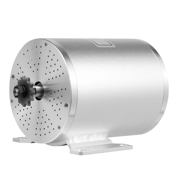 Безчетков BLDC мотор, Мотор за електрически скутер, 48–72V, 6000 об/мин, Висока скорост, Сребрист