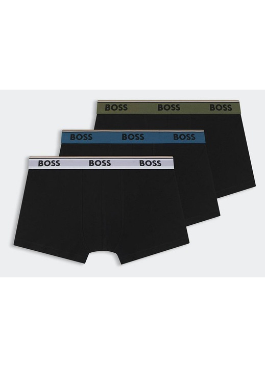 Set boxeri BOSS Trunk 3P, bumbac elastic, negru