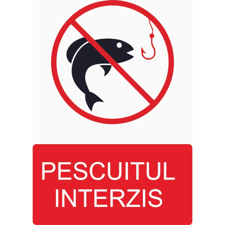 Autocolant decorativ, Alicom Solutions, pescuitul interzis, 105x148mm
