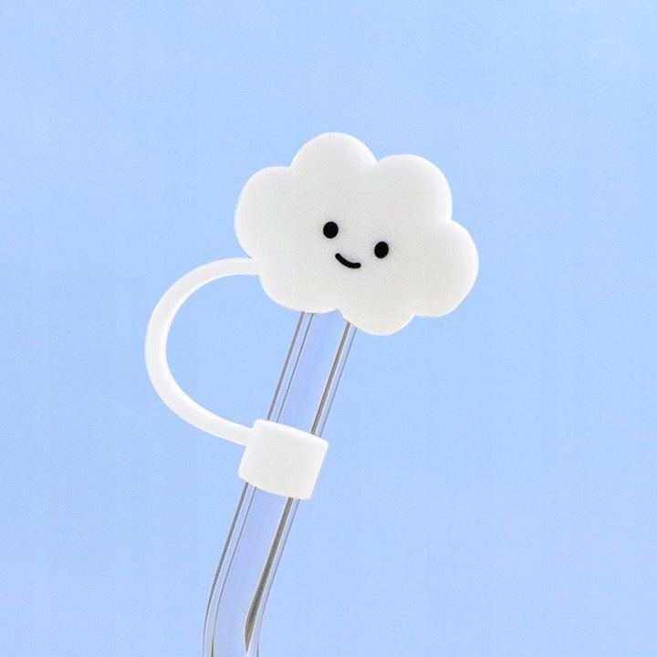 Комплект от 12 силиконови накрайника за сламки, съвместими с термо чаши, многоцветни, 10x12 мм