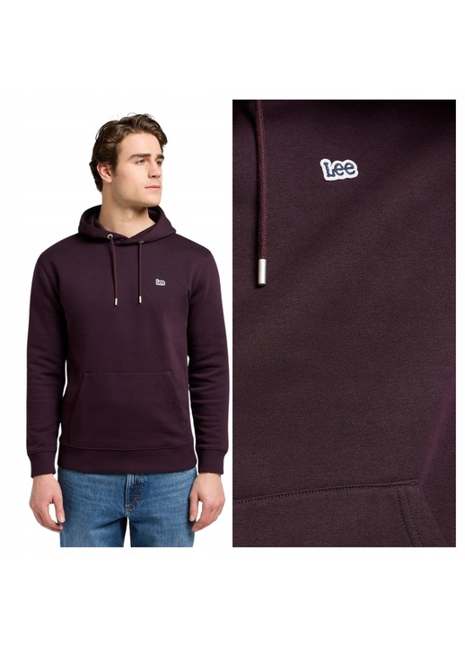 Hanorac barbati, Lee, Bordeaux, L INTL, cu gluga, maneca lunga