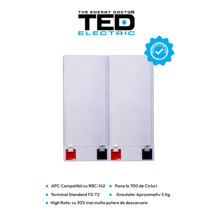 Apc Rbc142 Dimensions Pachet acumulatori compatibil APC RBC142 – 24V 9.6Ah (2x12V) – TED ...