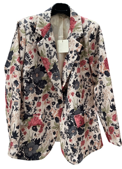 Sacou dama elegant imprimeu floral jacquard, L/XL
