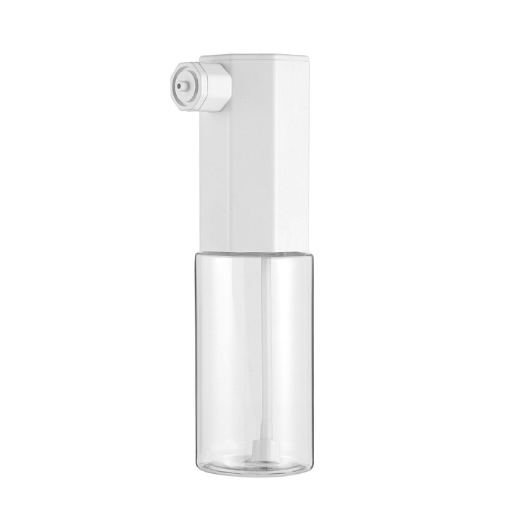 Szappanadagoló, 600 mAh akkumulátor, 300 ml kapacitás, ORBER, USB töltés, könnyen szétszerelhető és tisztítható, átlátszó, automata habosítás, ABS, 8,7 × 6,9 × 22,2 cm, fehér