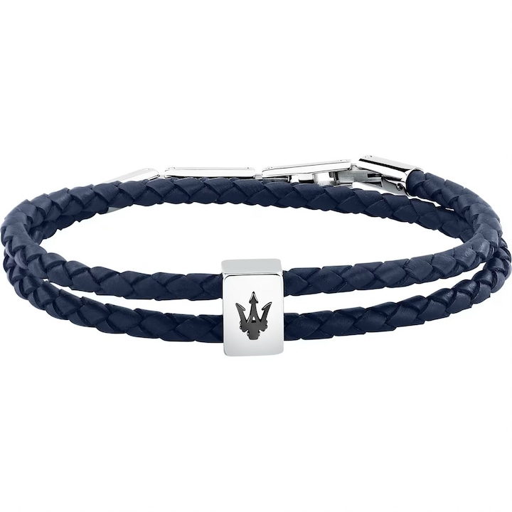 Bratara Maserati JM226AVE, Albastru/Argintiu, 38 + 3 CM