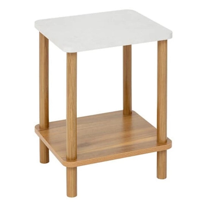 Masuta de cafea pentru living, maro, lemn de pin si MDF, 34 x 29.5 x 44 cm