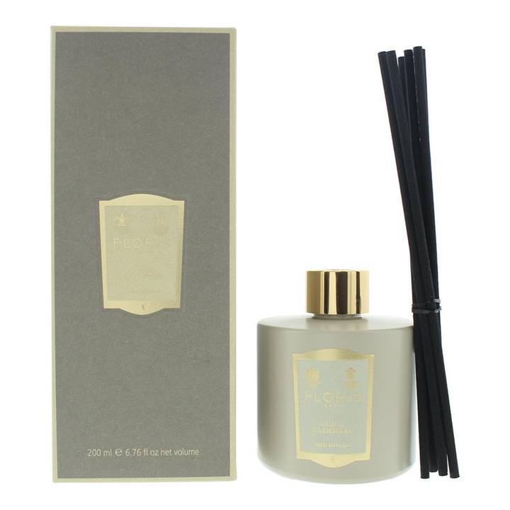 Difuzor cu tije, Floris Of London, Oud si Cashmere, 200 ml