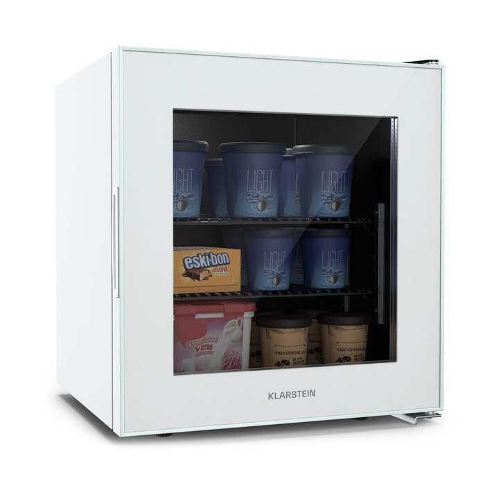 Congelator Klarstein IceAge 36, 36 litri, 2 niveluri, termostat, fata din sticla, 47x51x44cm