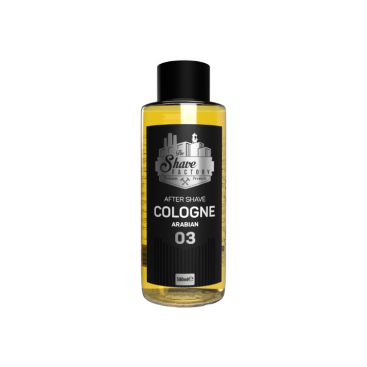 Apa de colonie dupa ras The Shave Factory ARABIAN 3, 500 ml, transparent, lichid