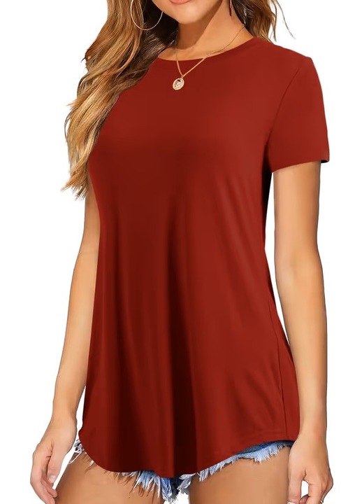 Tricou femei AMORETU, roșu, 2XL, respirabil, lejer