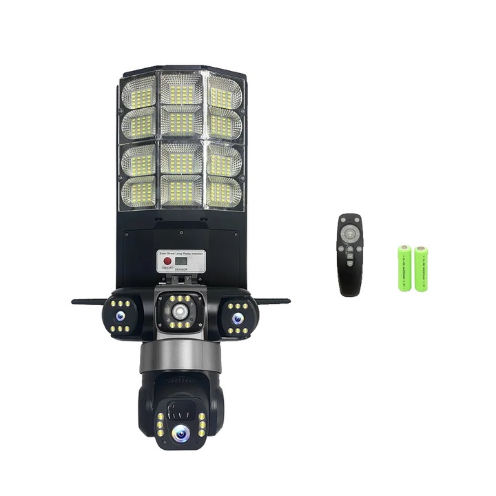 Camera de supraveghere 4G, 15MP, control de la distanta, iluminat solar, vizibilitate nocturna