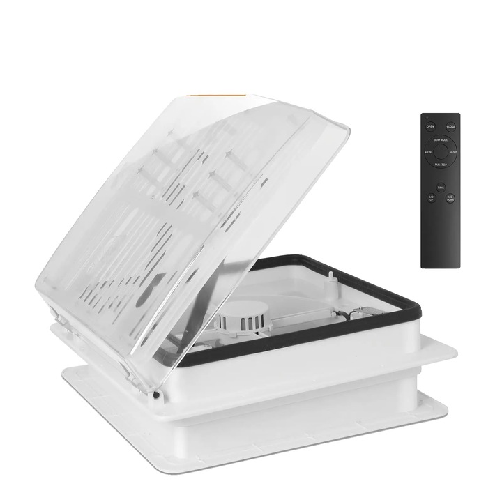 Ventilator de tavan, Transparent-40Cm, functionare silentioasa, senzor inteligent de ploaie, 400x400mm