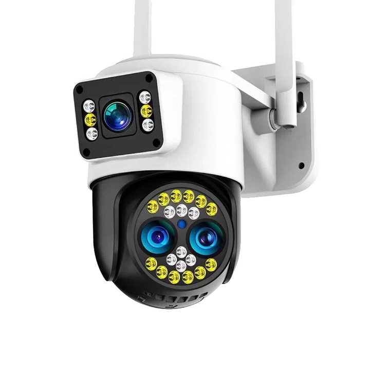 Камера за наблюдение, 8MP, 10X оптично увеличение, цветно нощно виждане, размери 17x12x15cm, комплект 128GB