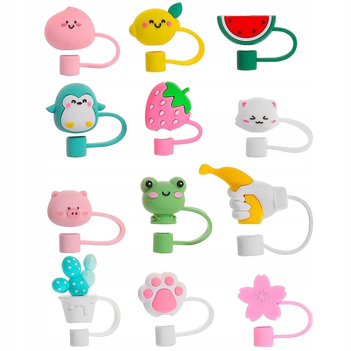 Set accesorii pentru cani, 24 elemente, 8 culori, silicon