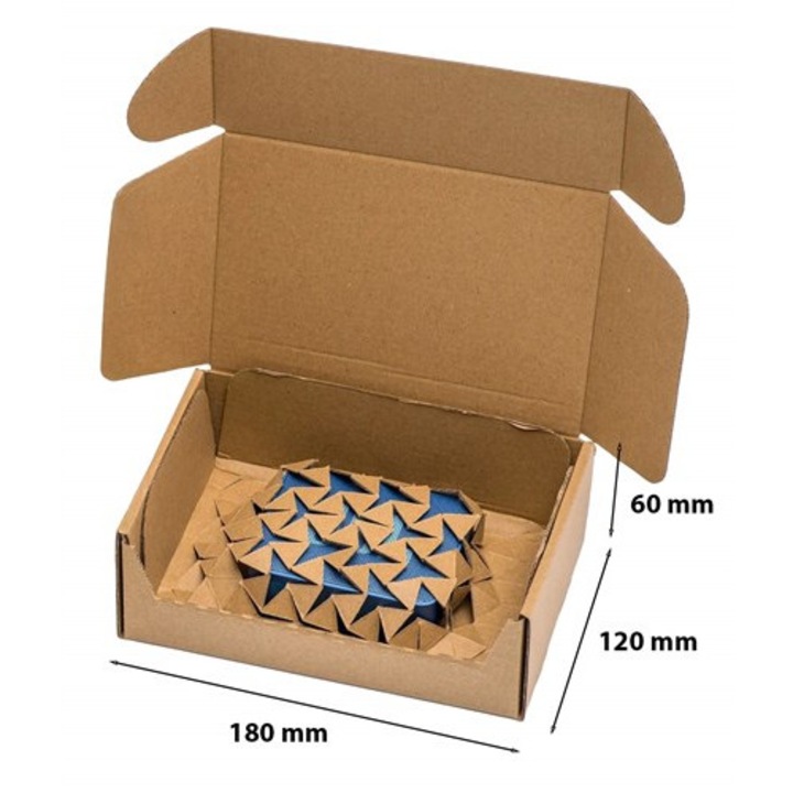 Cutie cartonata fasonata NEOPAK cu insert stabilizator, 180x120x60 mm, Maro, cod F427