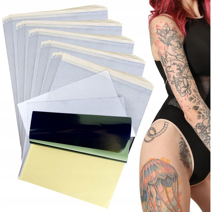 Set 30 foi transfer tatuaje A4, material: hartie, posibilitate desenare sau imprimare