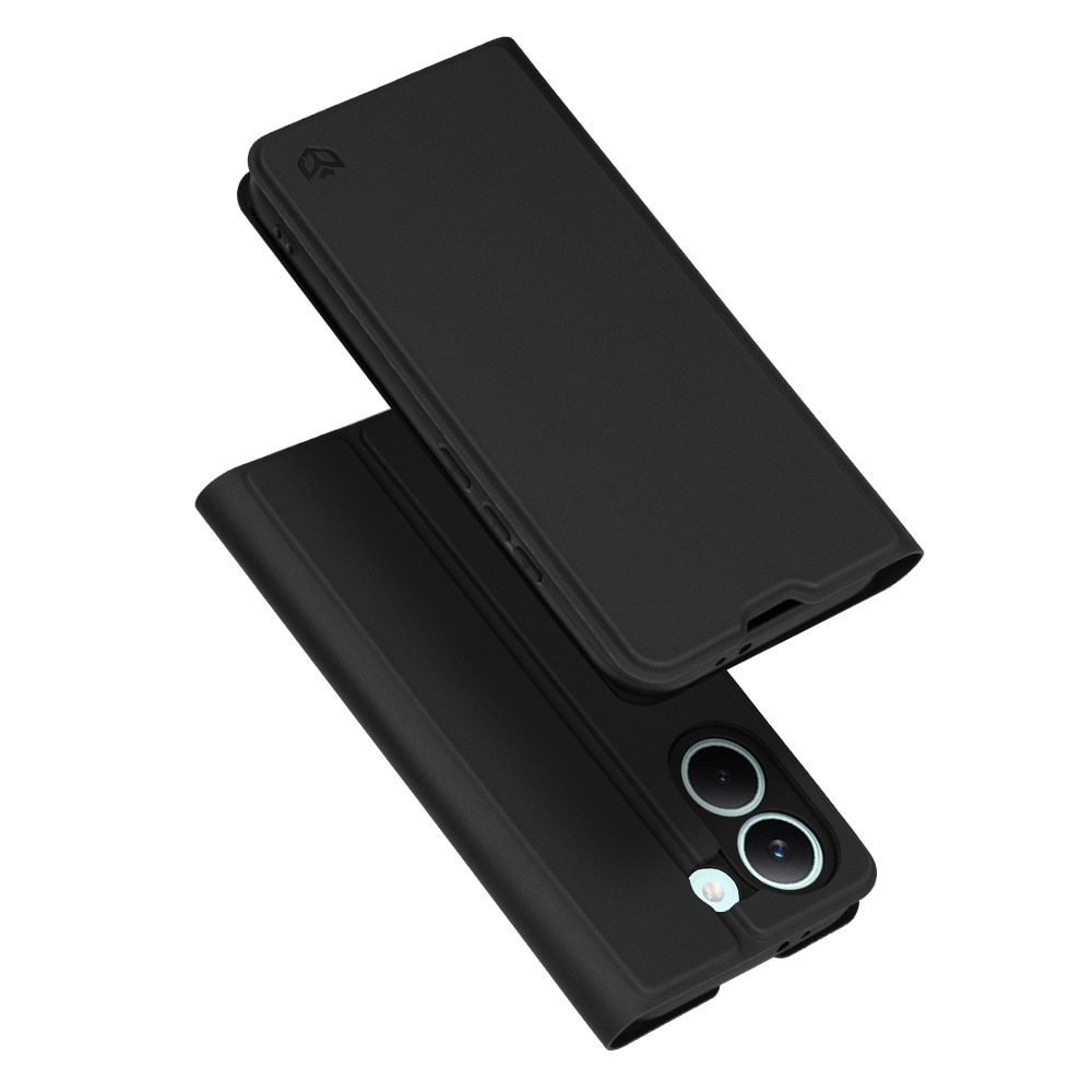 Husa Tip carte pentru Xiaomi Poco X8 Pro DaDen® Magskin Book, Antisoc, Protectie completa spate-ecran, Buzunar card, Piele ecologica, Negru