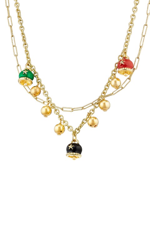 OXETTE, Colier placat cu aur de 18K si pandantiv Lucky Charm, Auriu