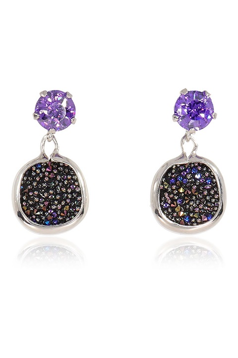 OXETTE, Cercei drop din argint 925 decorati cu zirconia Antoinette, Argintiu