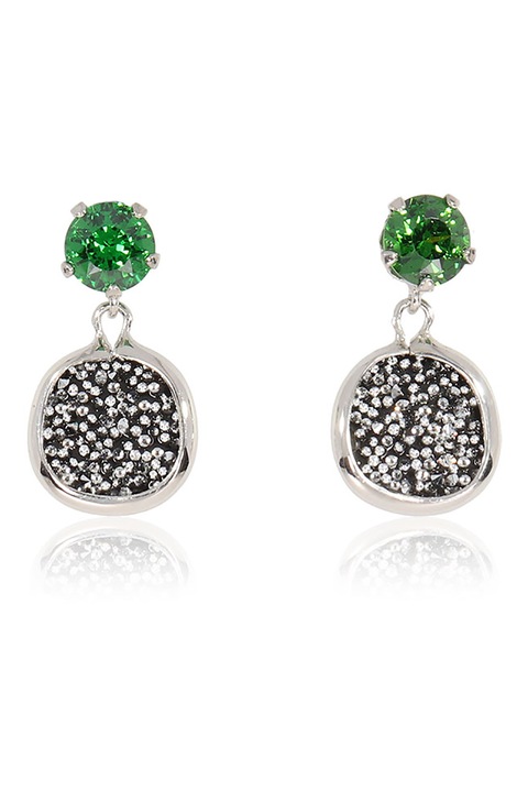 OXETTE, Cercei drop din argint 925 decorati cu zirconia Antoinette, Argintiu