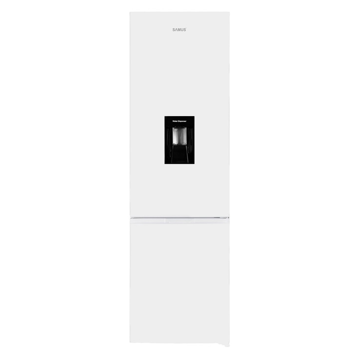 Combina frigorifica Samus SCW517NFIDE, Full No Frost, Motor Dual Inverter, 324 L, Dozator apa, 3 sertare congelator, H 201 cm, Alb