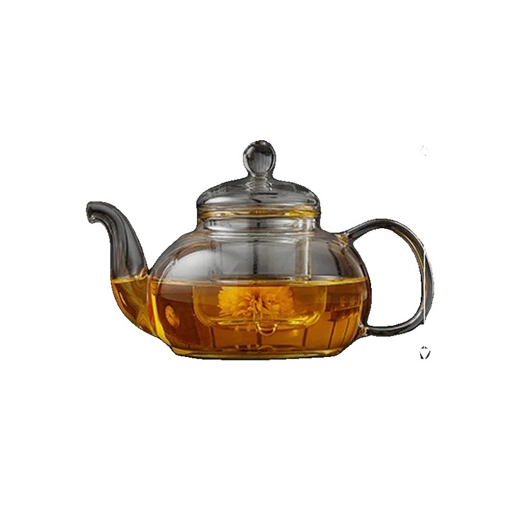 Üveg teáskanna, 800 ml űrtartalom, hőálló kivitel