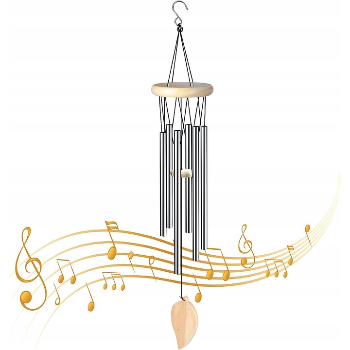 Clopotei de vant, lemn/metal
