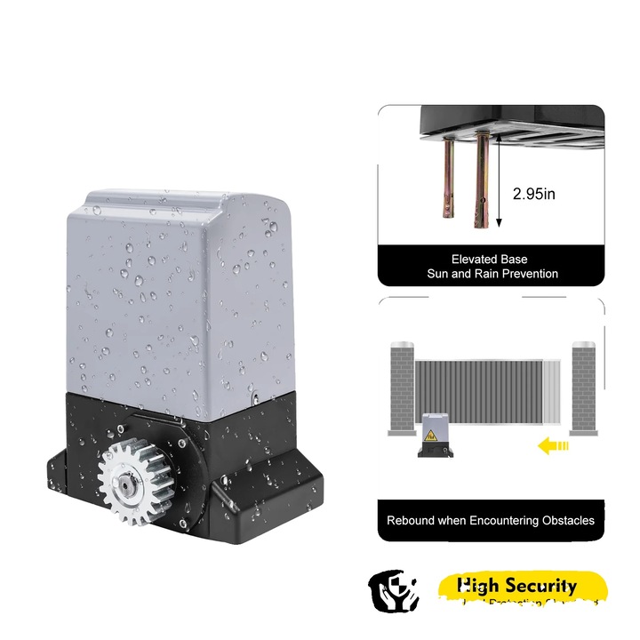 Kit automatizare poarta glisanta, 750W, operare silentioasa, 12m, 1600kg