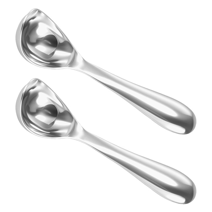 Lingura pentru inghetata, 304 inox, maner ergonomic, set de 2 bucati, 17.3x4.5cm