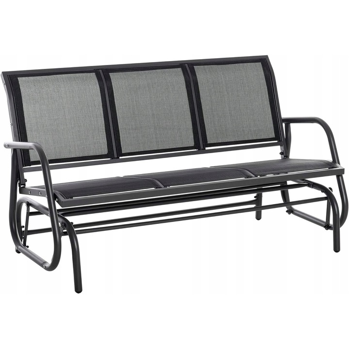 Banca de gradina suspendata, 3 persoane, metal, 300kg, 151x75x85cm